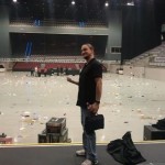 On stage after the last show at the Hard Rock.  What a mess.